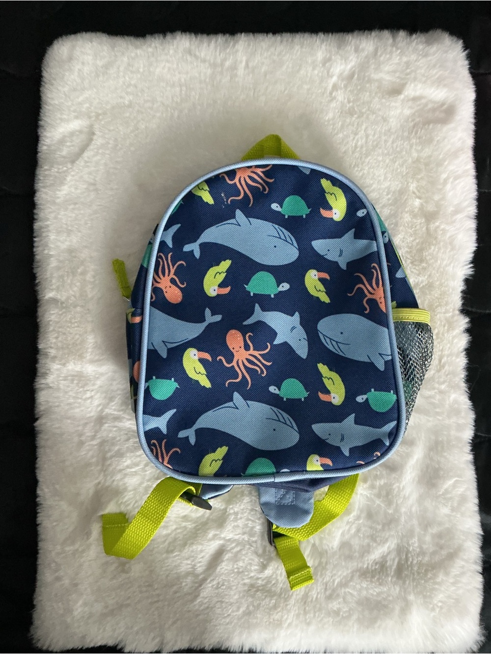 Carter's Navy Ocean Animal Kids Backpack with Lime Accents